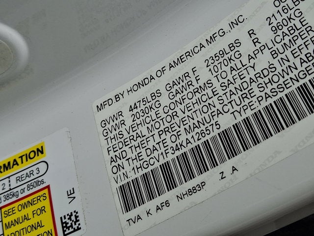 2019 Honda Accord Sedan Sport 1.5T