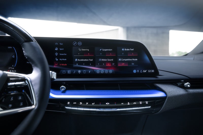 The 2026 OPTIQ-V Display Screen Displaying the V-Mode Settings | Fairfield Cadillac in LEWISBURG PA